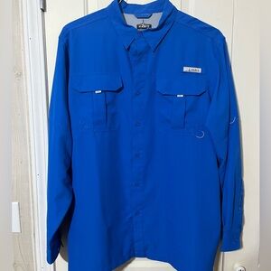 Columbia Men's Blue Casual Button Down Shirt